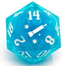 Load image into Gallery viewer, Clearest Blue (liquid core) - 23mm Oversized d20
