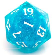 Load image into Gallery viewer, Clearest Blue (liquid core) - 23mm Oversized d20
