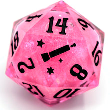 Load image into Gallery viewer, Double Trouble Pink Bubble (liquid core) - 27mm Chonk d20
