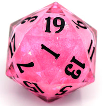 Load image into Gallery viewer, Double Trouble Pink Bubble (liquid core) - 27mm Chonk d20
