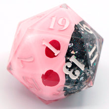 Load image into Gallery viewer, Kirby (inhaling the void) - 27mm Chonk d20 (liquid core)
