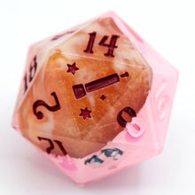 Load image into Gallery viewer, Kirby (mouthful of sunspot) - 23mm Oversized d20
