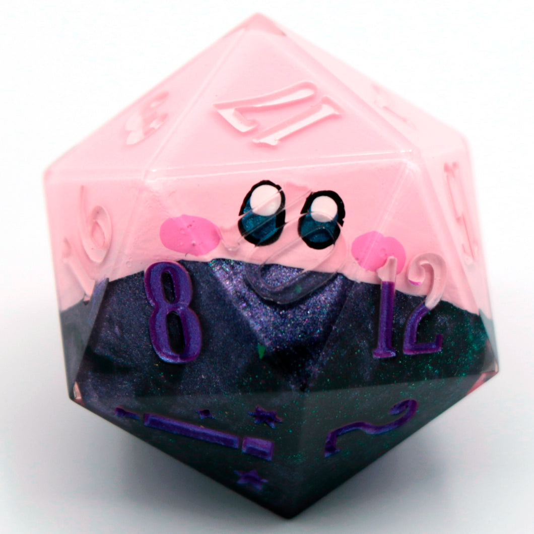 Kirby (mouthful of magic) - 27mm Chonk d20