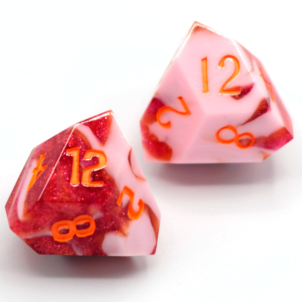 Raspberry Charlotte - Daggerheart d12 Pair